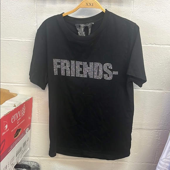 VLONE Black Short Sleeve Tee Friends Design